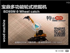 寶鼎小型多功能輪式挖掘機(jī)抓木機(jī)視頻