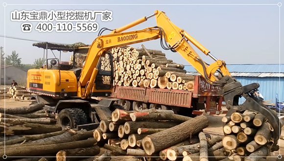 山東寶鼎小型挖掘機廠家輪式抓木機產(chǎn)品
