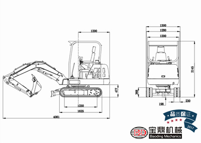 寶鼎23微型挖掘機(jī)尺寸