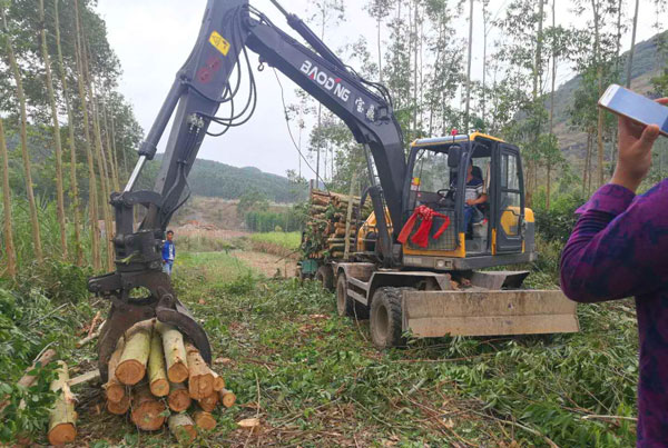 寶鼎輪式挖掘機(jī)抓木機(jī)廣西作業(yè).jpg