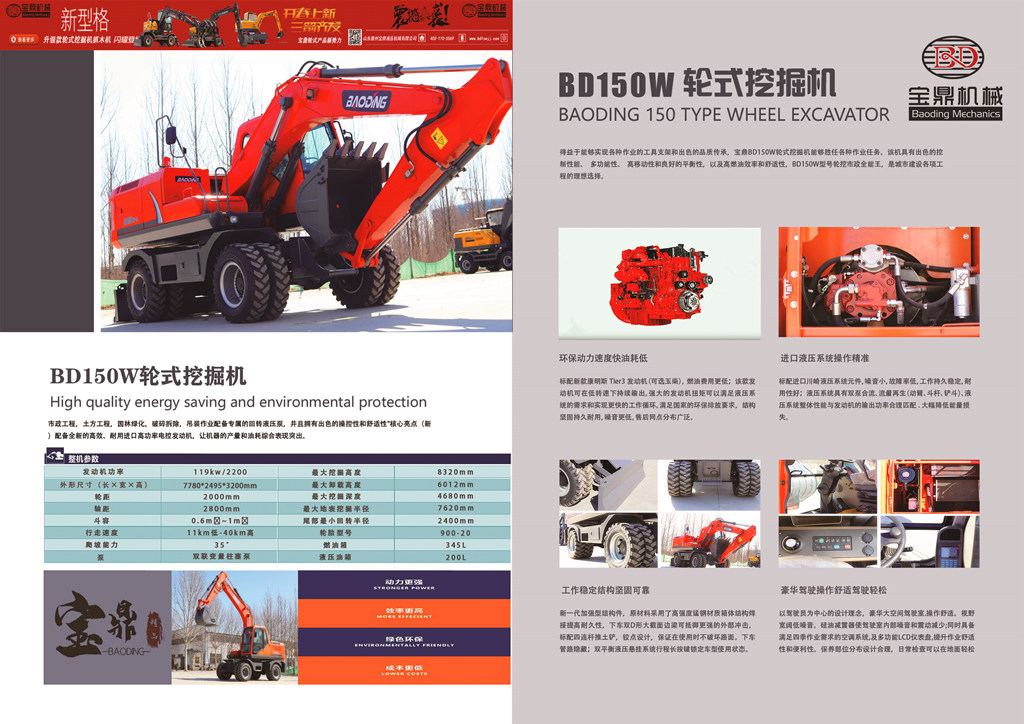 BD150W輪式挖掘機(jī)型號