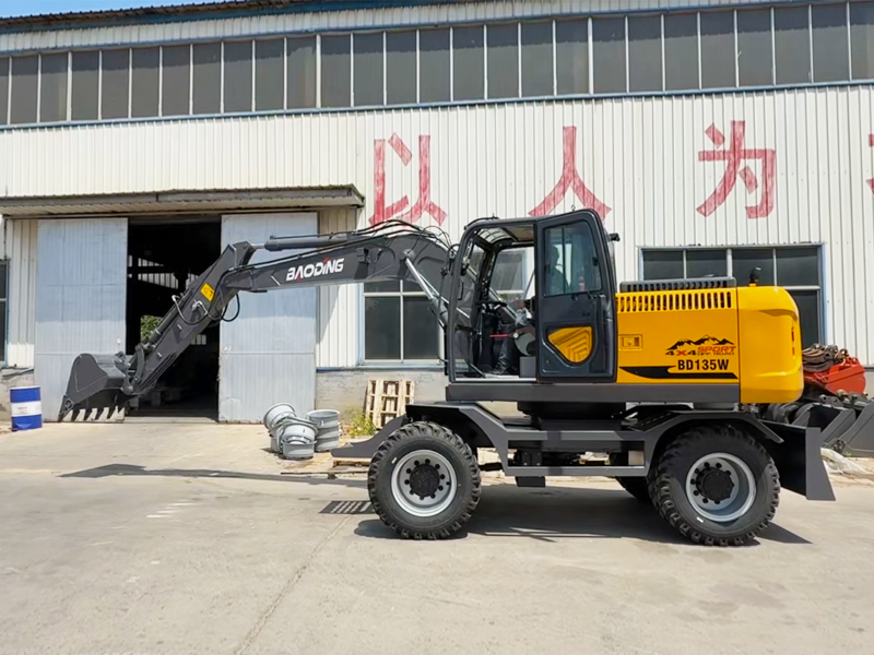 寶鼎BD135輪式挖掘機(jī)，無(wú)氣路+碟剎橋