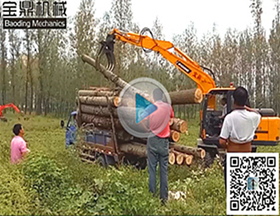 寶鼎主打車(chē)型BD95W-9抓木機(jī)工作裝車(chē)實(shí)況